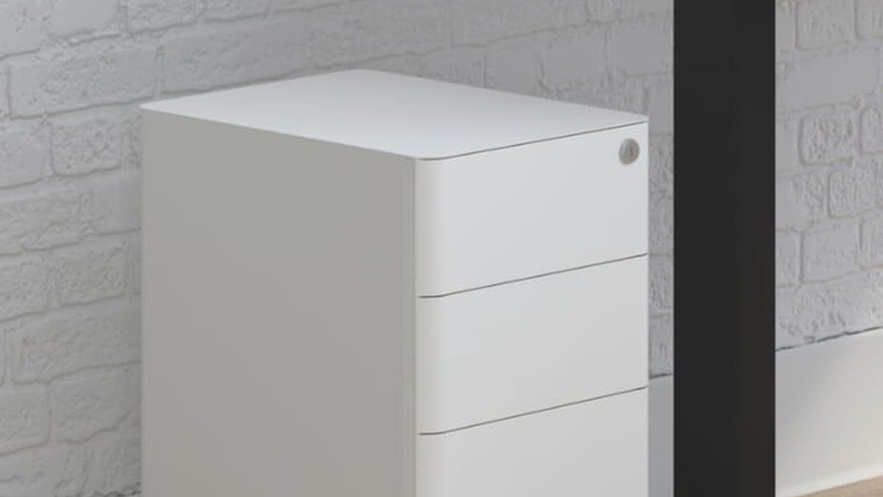 Edit Office Moda L Pedestal White Pedestal With Drawers Closed Detail Image