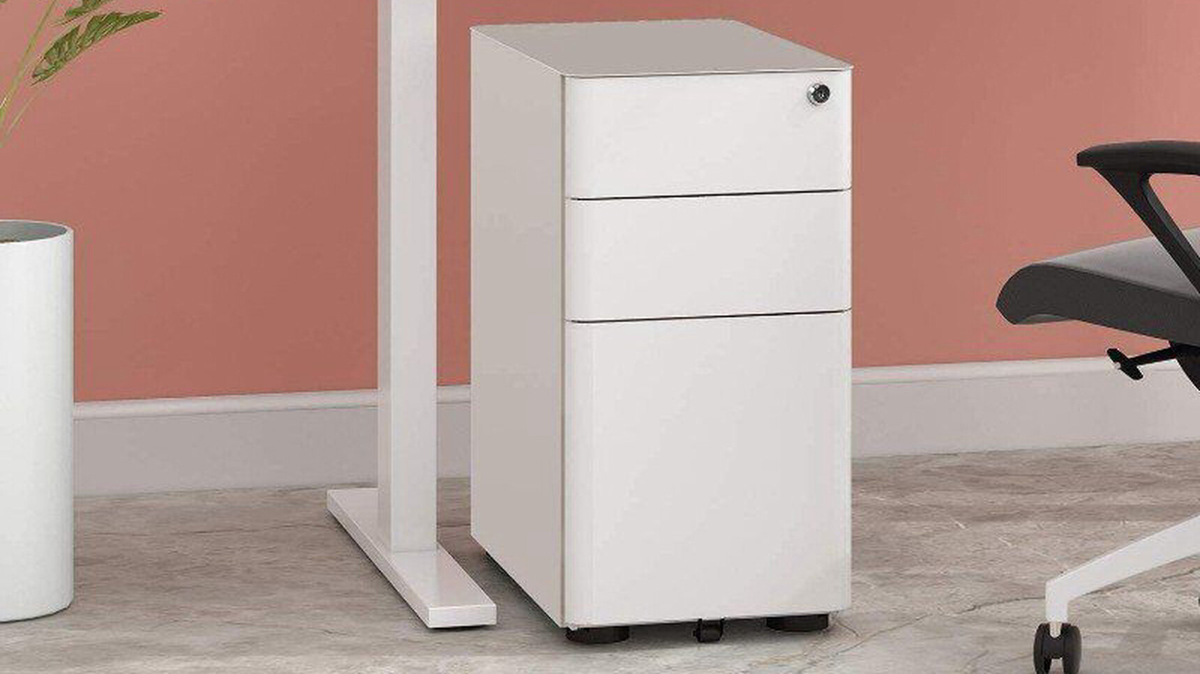 Edit Office Moda L Pedestal White Pedestal Detail Image