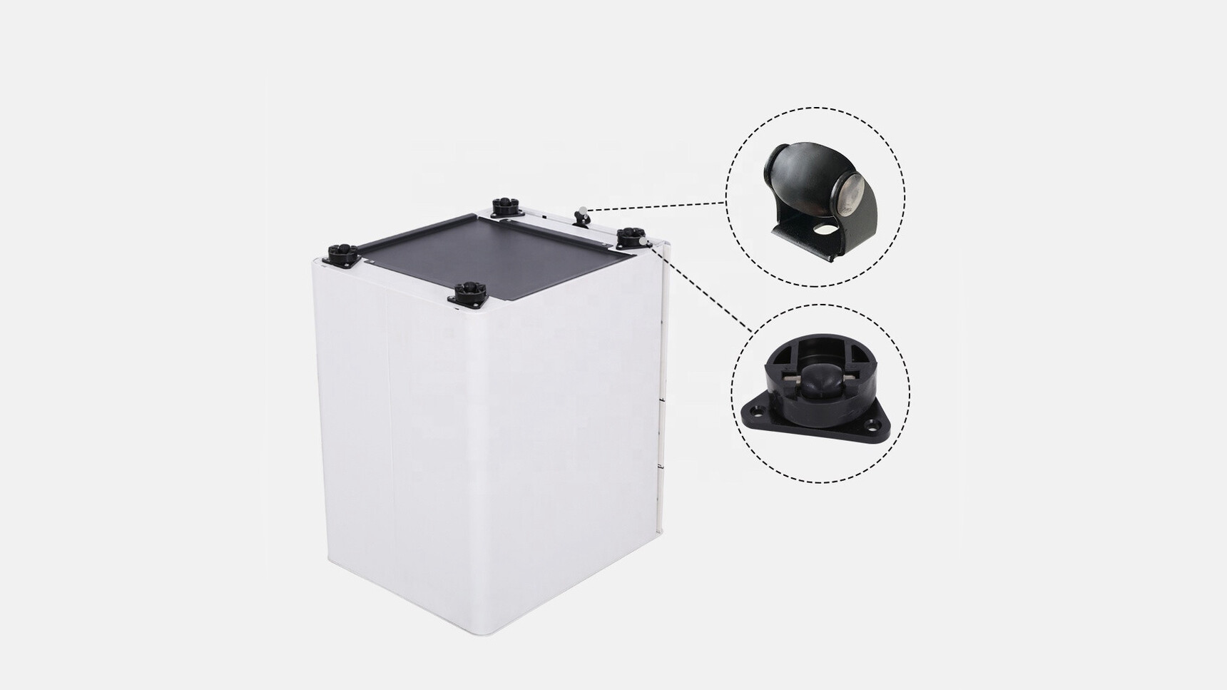 Edit Office Moda Plus Pedestal White Finish Upside Down Image Of Castors