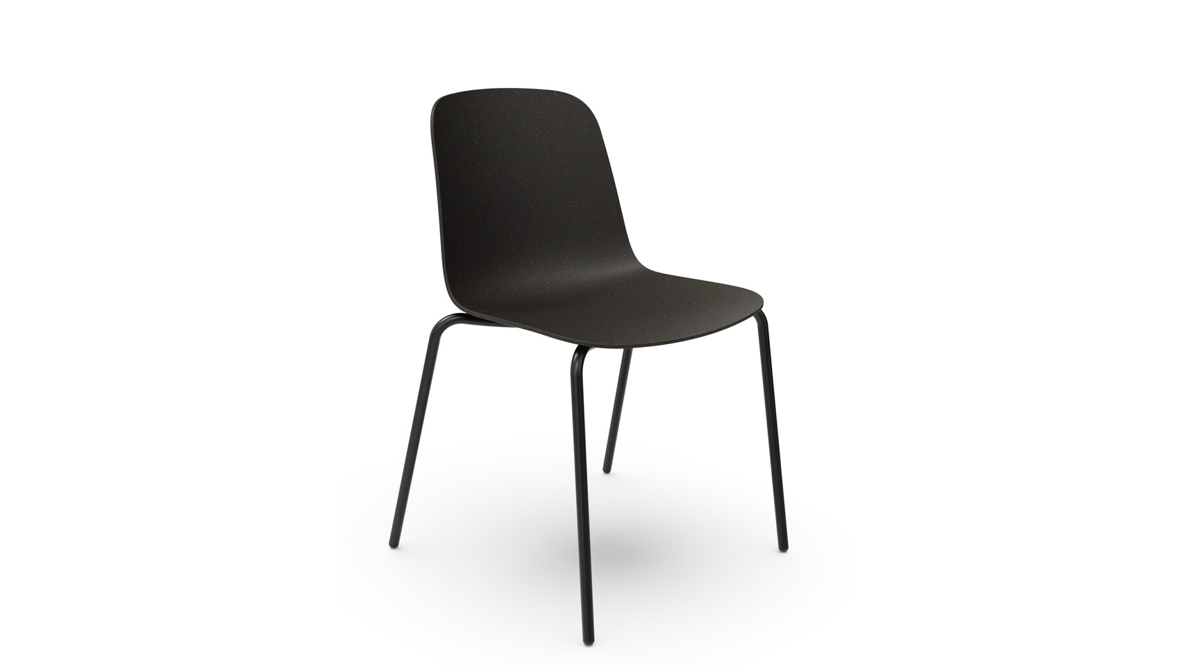 Workstories Moto Side Chair 4 Leg Wire Base Black Front Angle Family Image