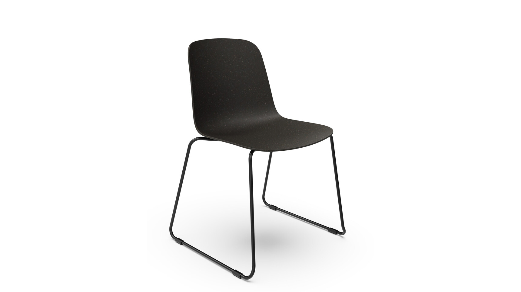 Workstories Cici Side Chair Skid Base Black Front Angle Family Image