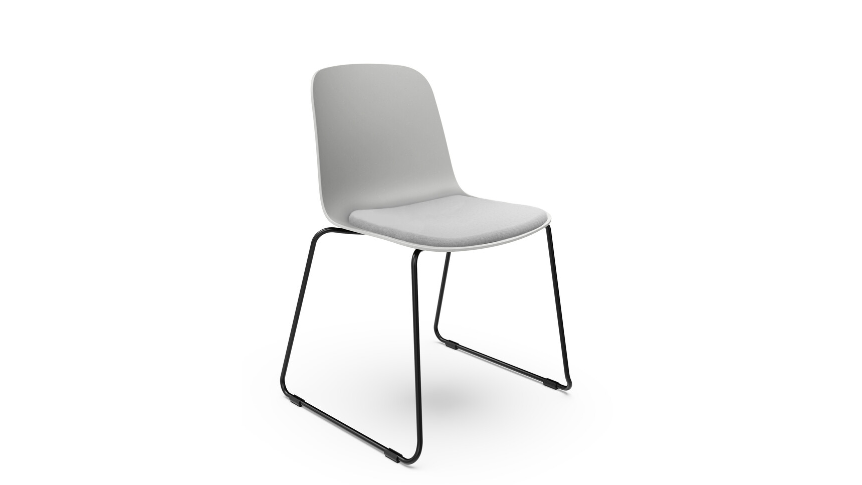 Workstories Cici Seat Pad Side Chair Black Skid Base Chalk Family Image