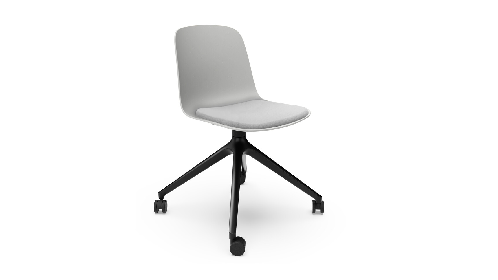 Workstories Cici Seat Pad Side Chair Black 4 Star Castor Base Chalk Family Image