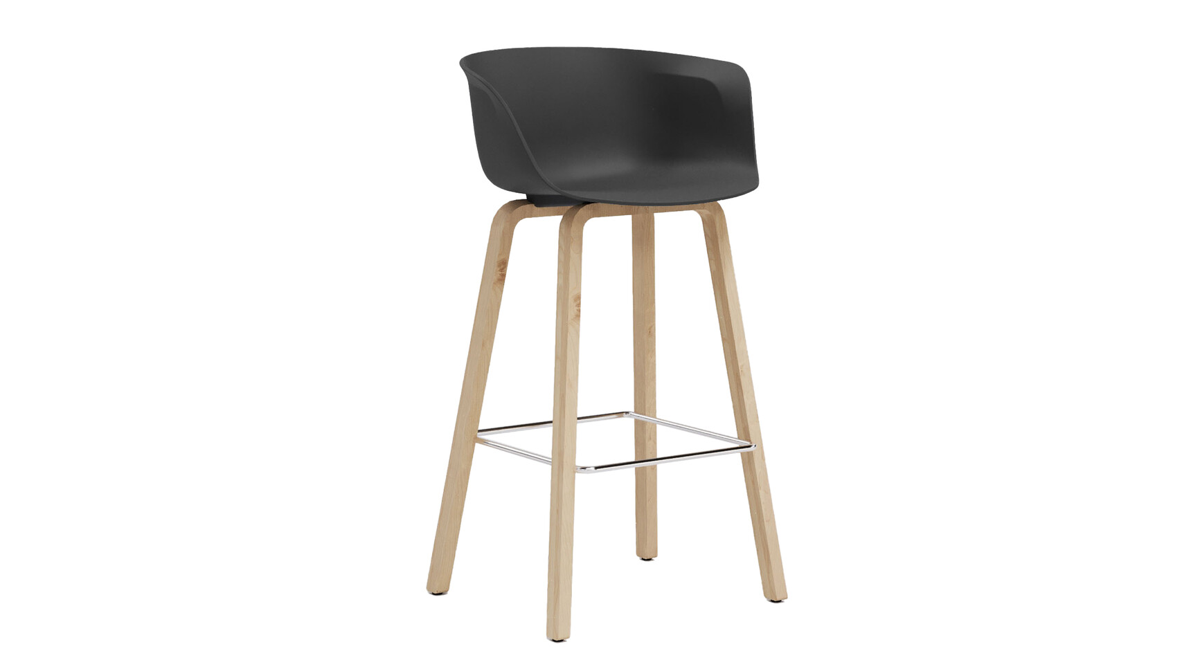 Workstories Cici High Stool Beech Base Black Front Angle Family Image