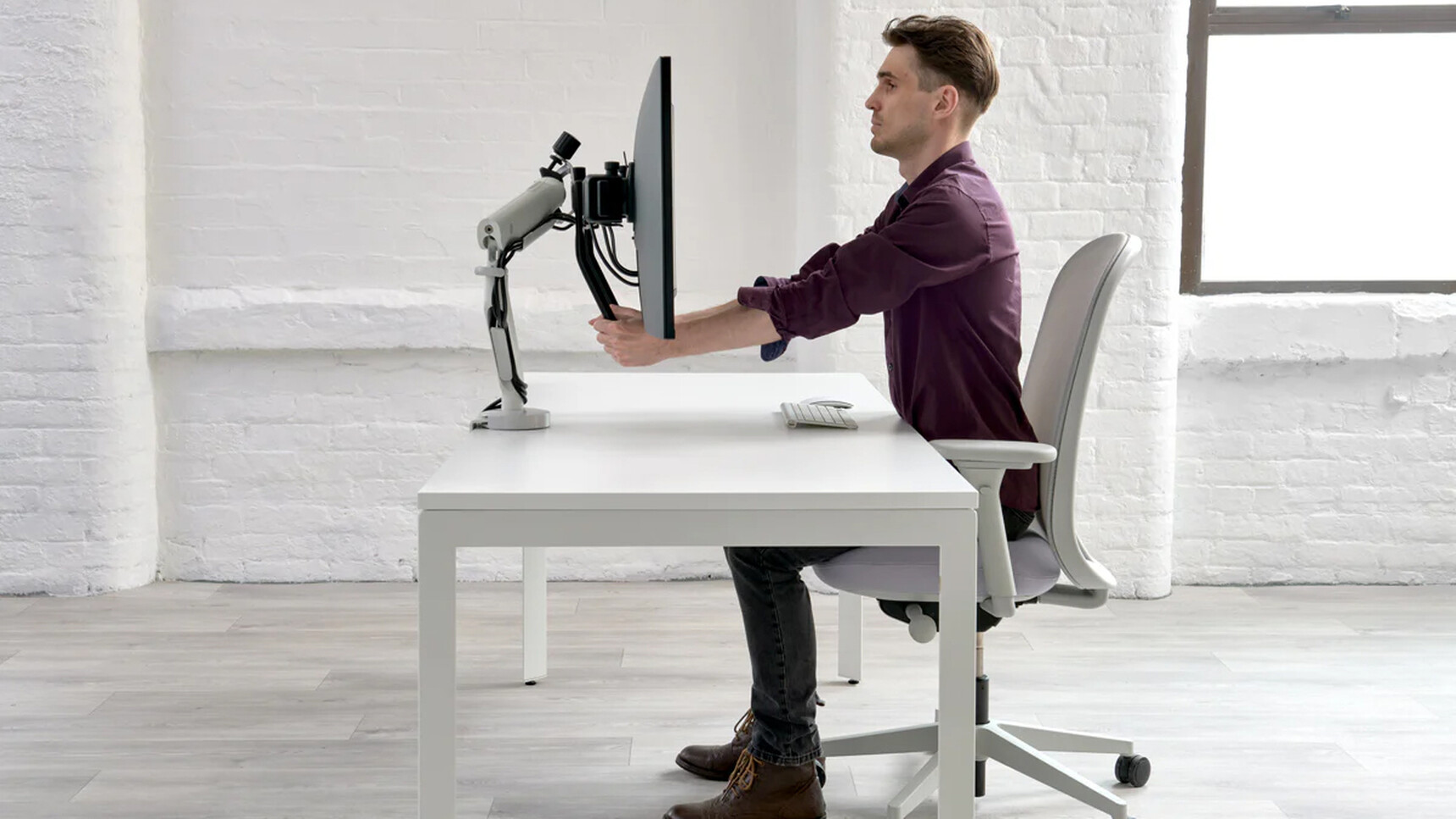 CBS Flo X Multi Monitor Arm On Desk Family Image