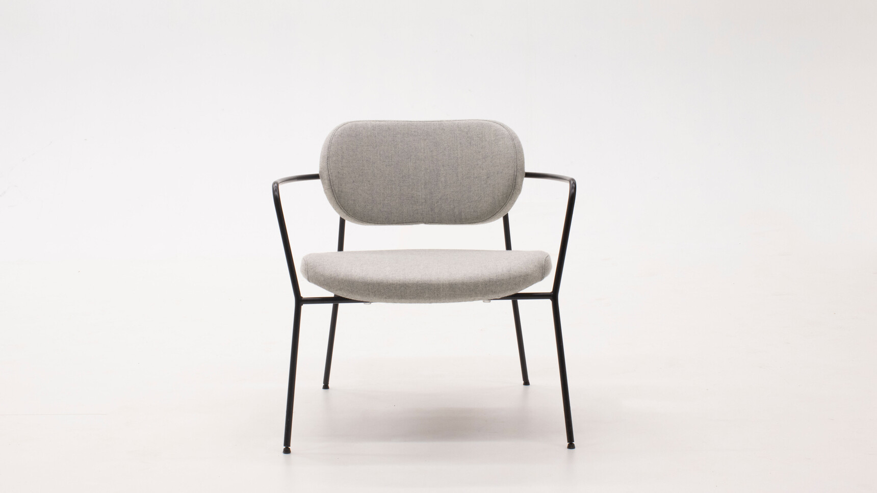 Verco Klara Lux Armchair Grey Upholstery Black Frame Front Angle Family Image