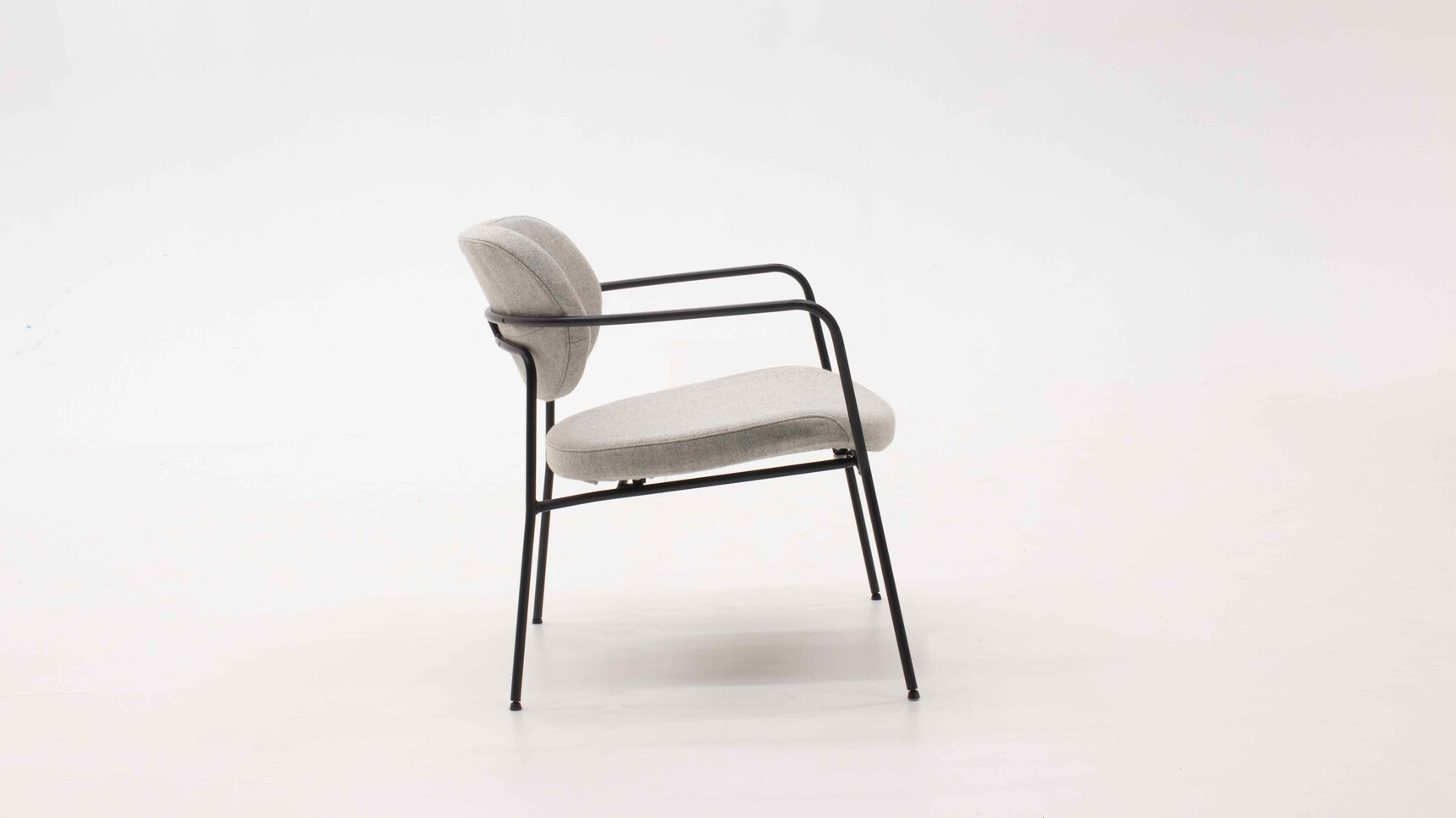 Verco Klara Lux Armchair Grey Upholstery Black Frame Side Angle Family Image