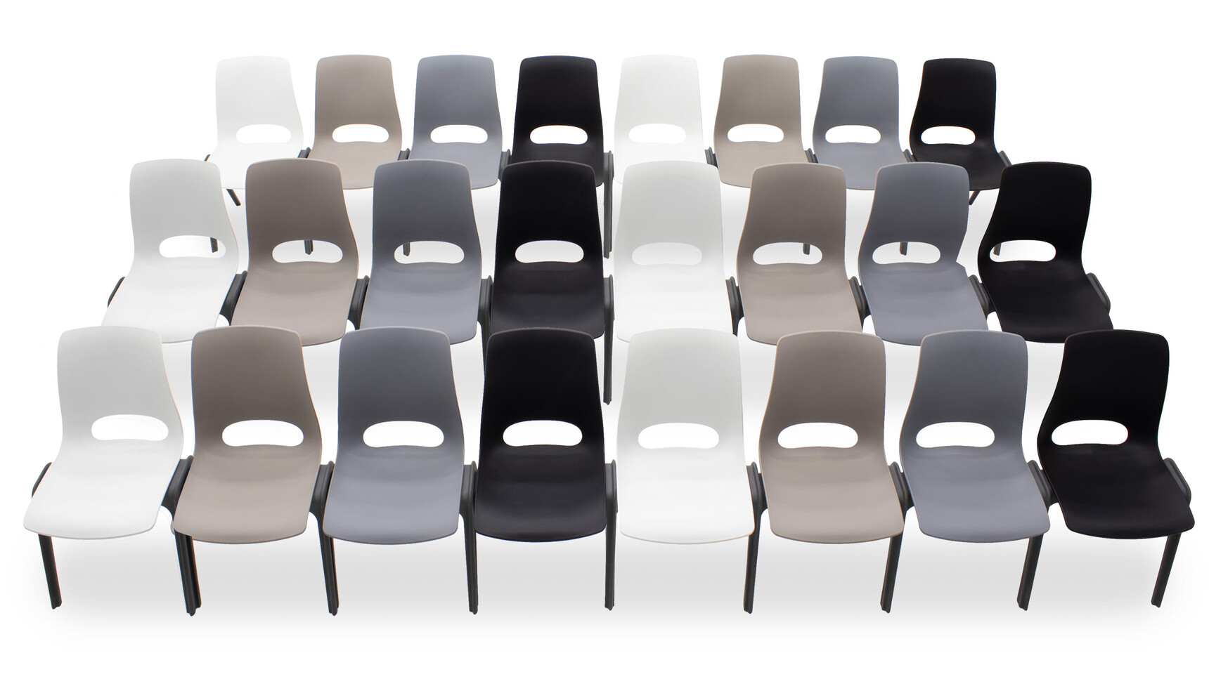 Verco 4U Simple-Stacking Chairs In All Colour Finishes Group Image
