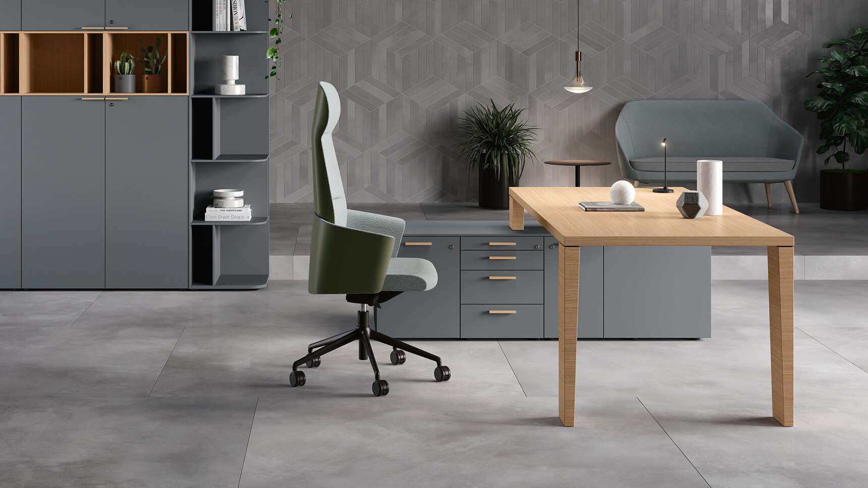 Bralco Sile 4 L-Shaped Office Desk With Return In Office Setting