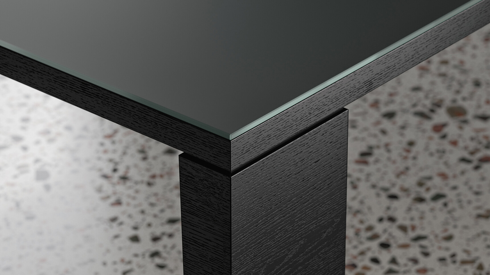 Bralco Sile 4 Rectangular Meeting Table Black Top Detail Image