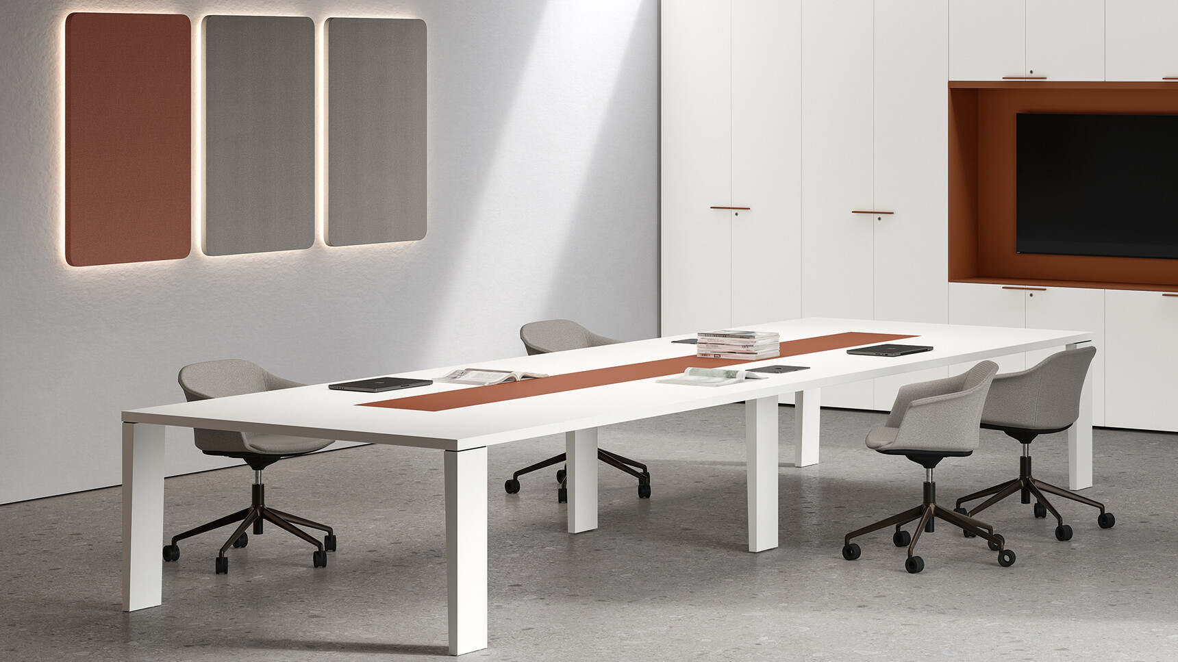 Bralco Sile 4 Rectangular Conference Table In Office Setting