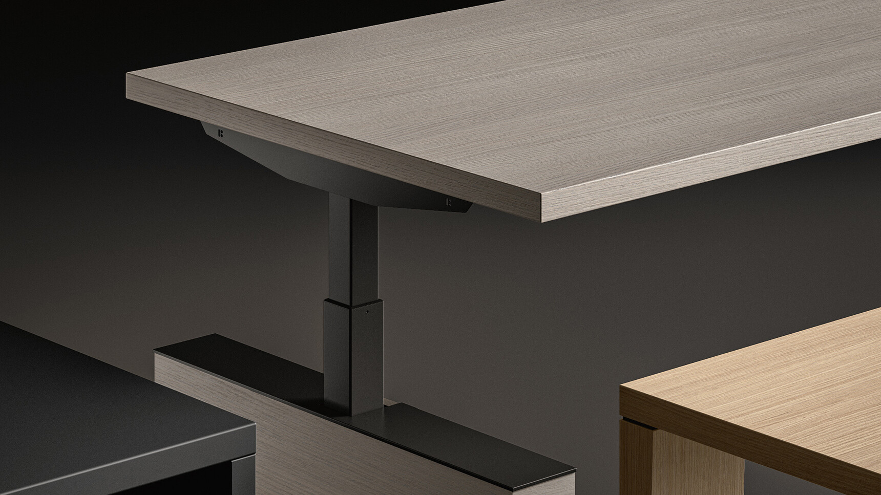 Bralco Sile e Height Adjustable Executive Desk With Leather Insert Detail Image