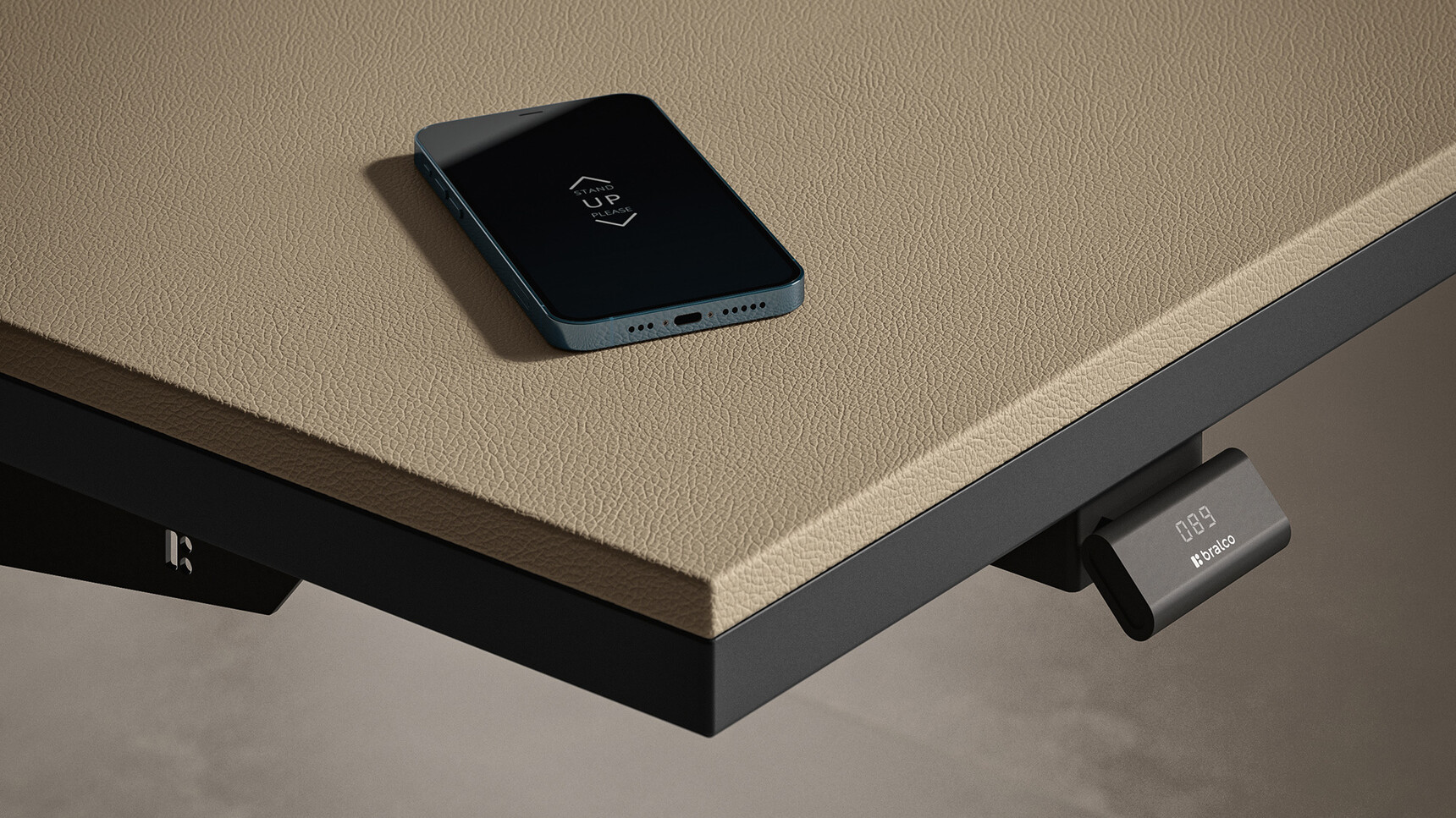 Bralco Sile e Height Adjustable Executive Desk With Leather Insert Detail Image Of Control