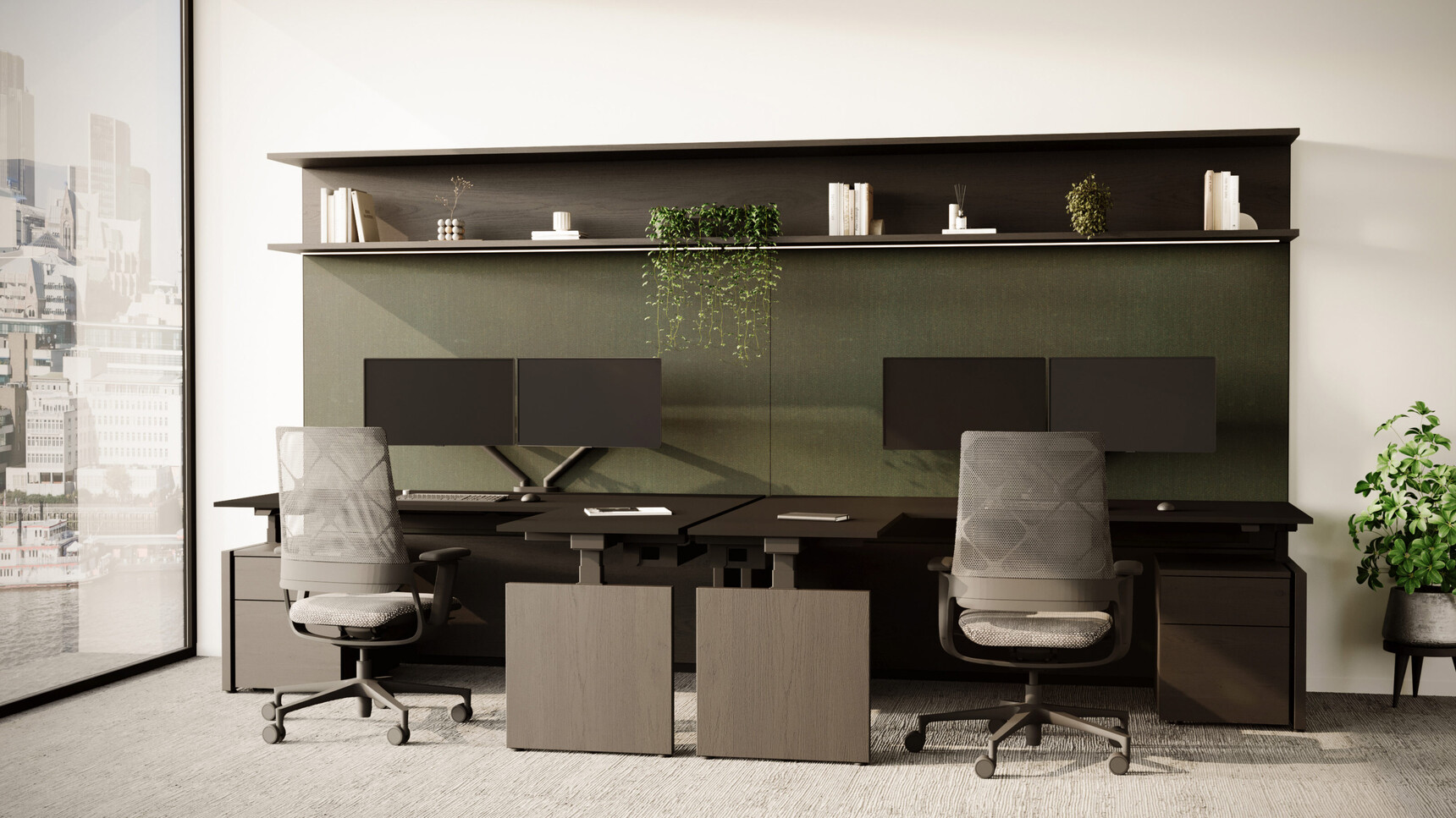 Bene Cellular Double W4 Workwall Private Modular Office In Situ