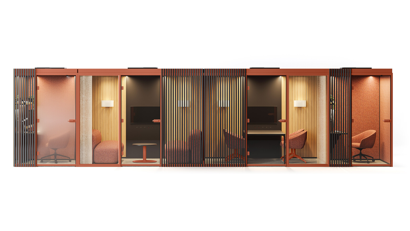 Boss Design Eden Meeting Pods 1 2 3 Copper Brown Configuration Family Image