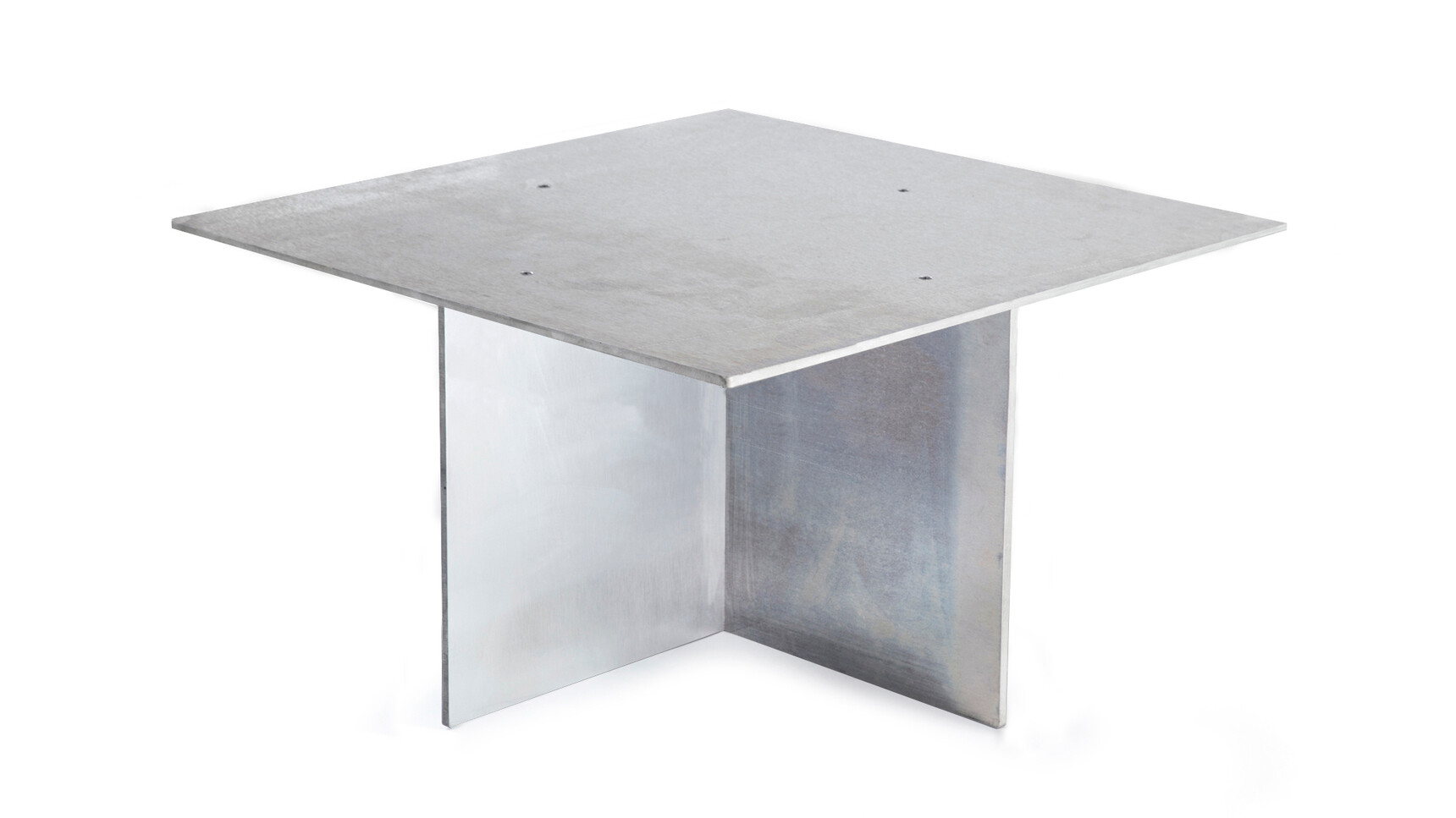 Deadgood Aluminium Square Coffee Table Raw Finish White Background Family Image