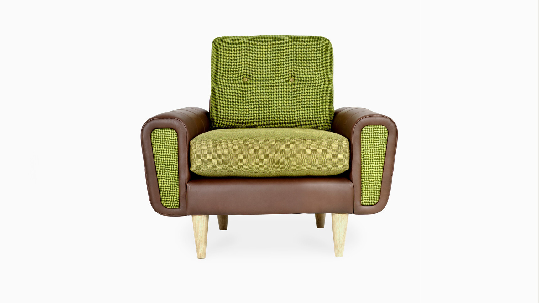 Deadgood Harvey Armchair Green Leather Upholstery Family Image