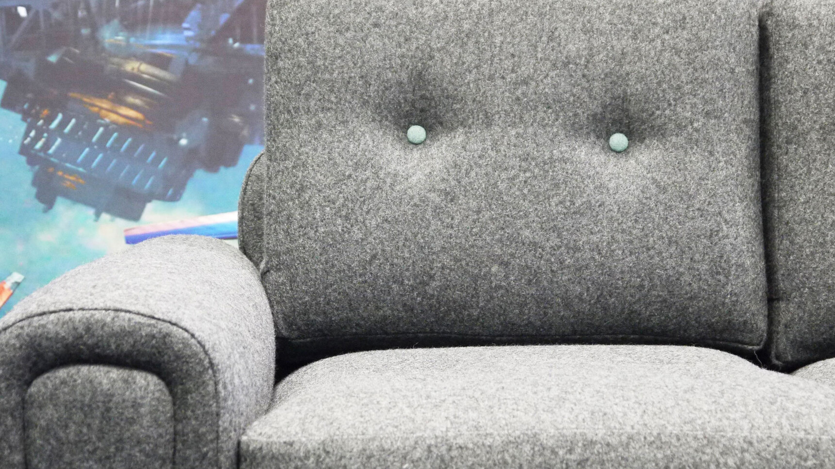 Deadgood Harvey Sofa | 2 Person Grey Upholstery Detail Image