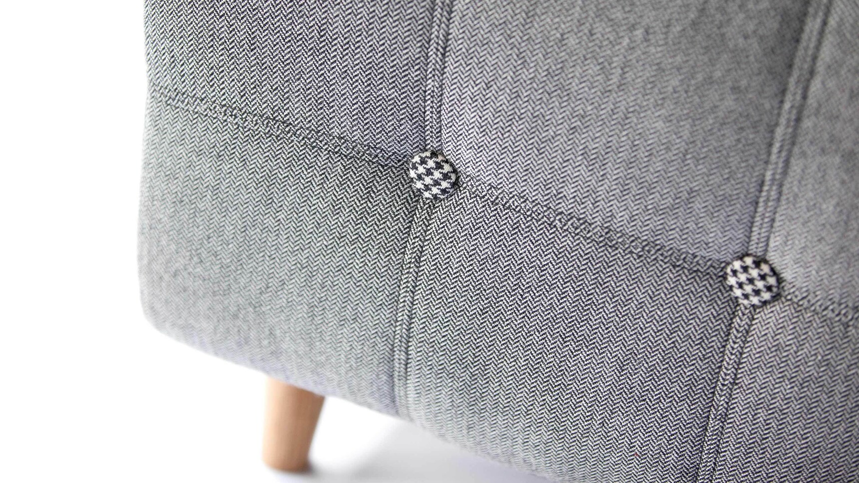 Deadgood Harvey Sofa | 3 Person White Upholstery Detail Image
