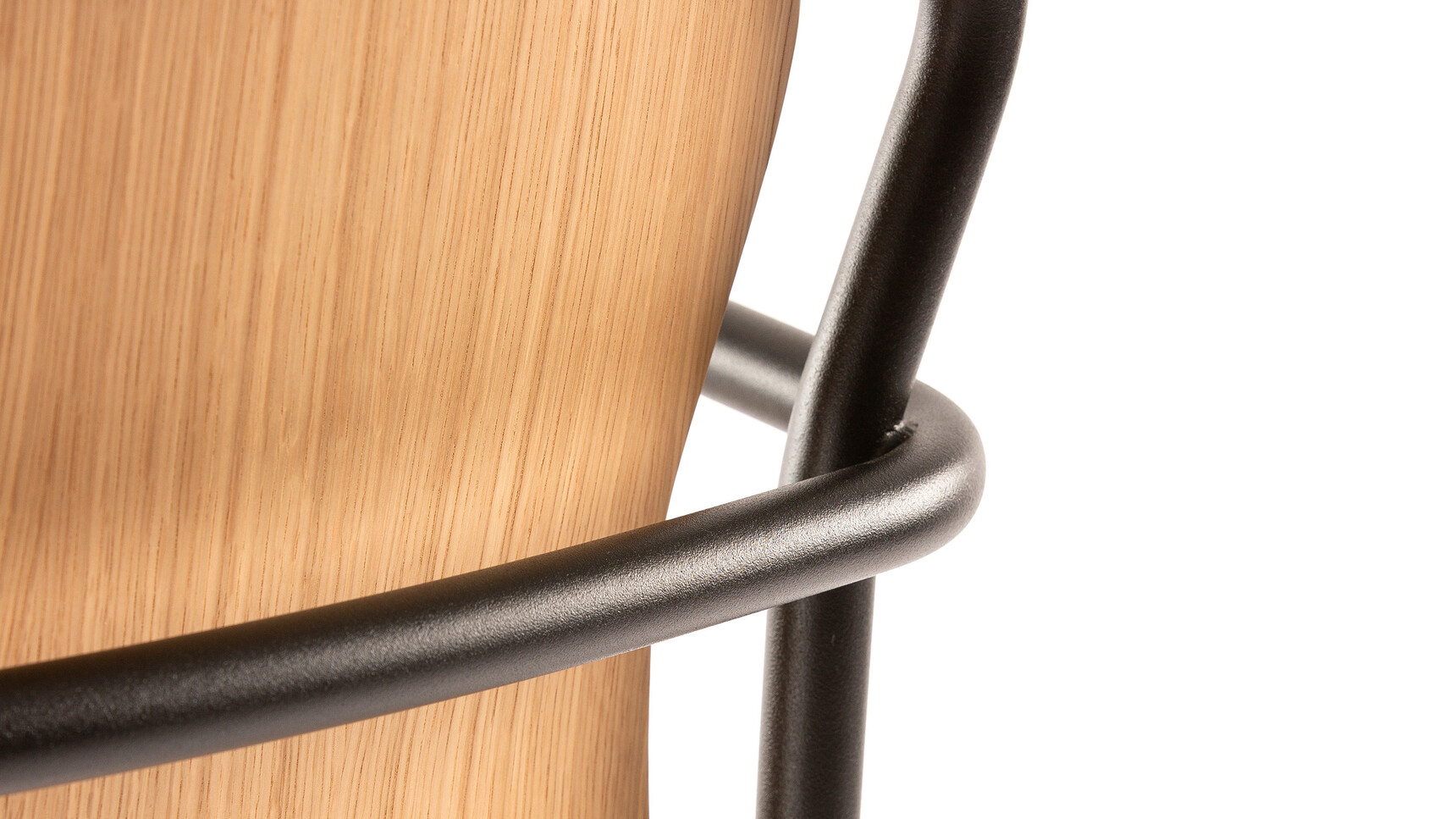 Deadgood Hug Wood Dining Chair With Arms Black Frame Detail Image Of Frame