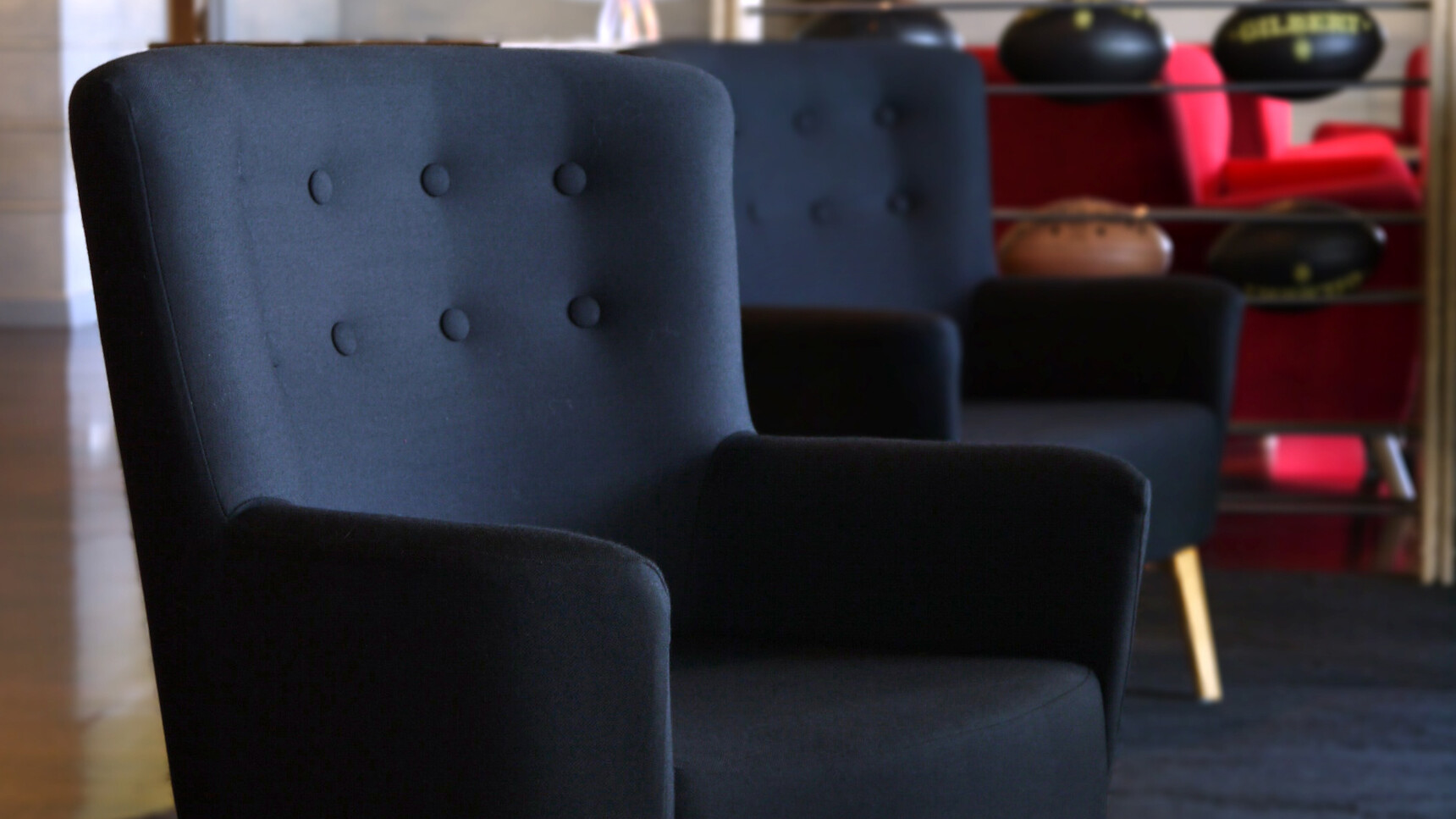 Deadgood Love Lounge Chairs Black Upholstery Detail Image