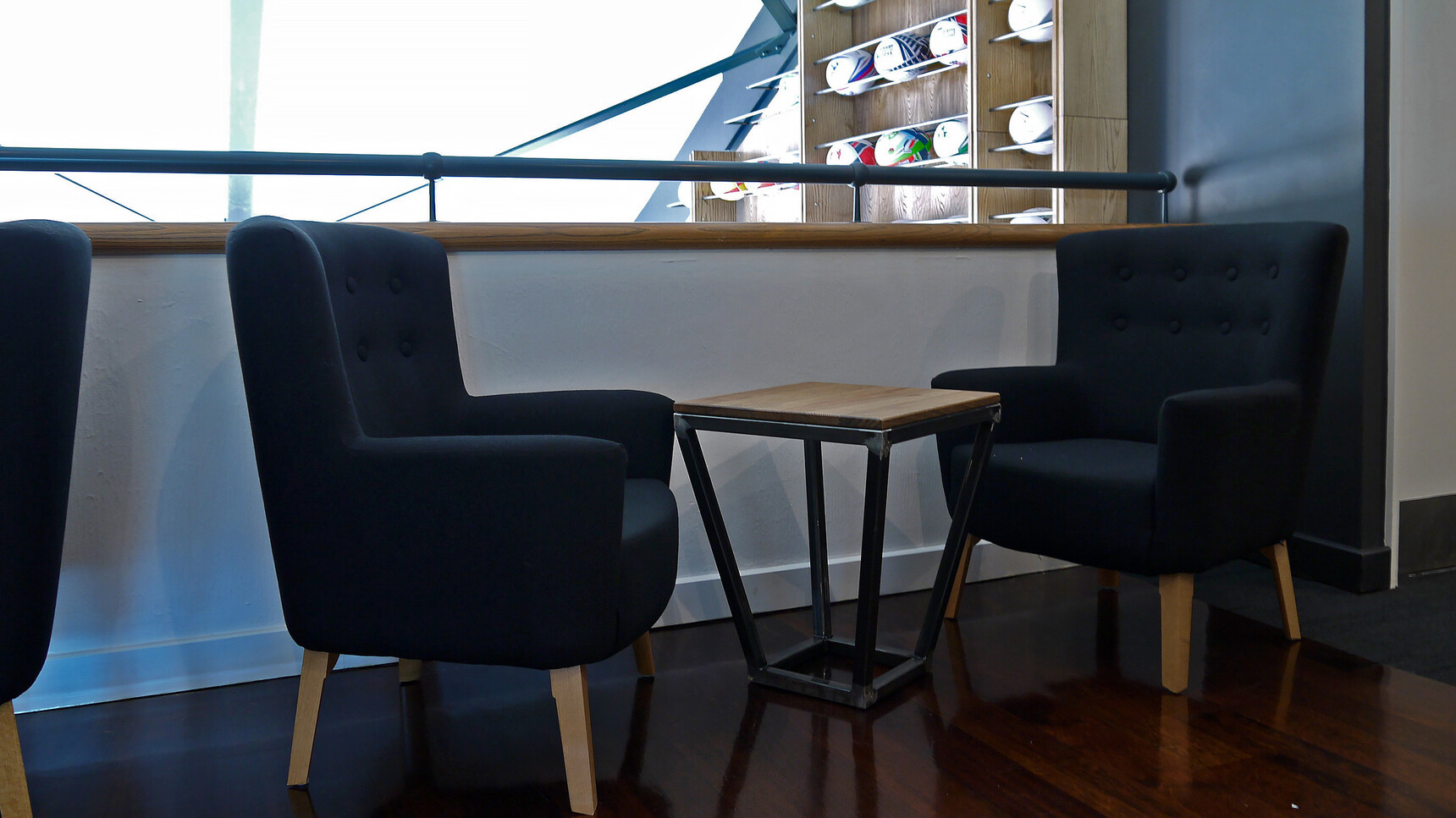 Deadgood Love Lounge Chairs Black Upholstery At Table In Office Setting