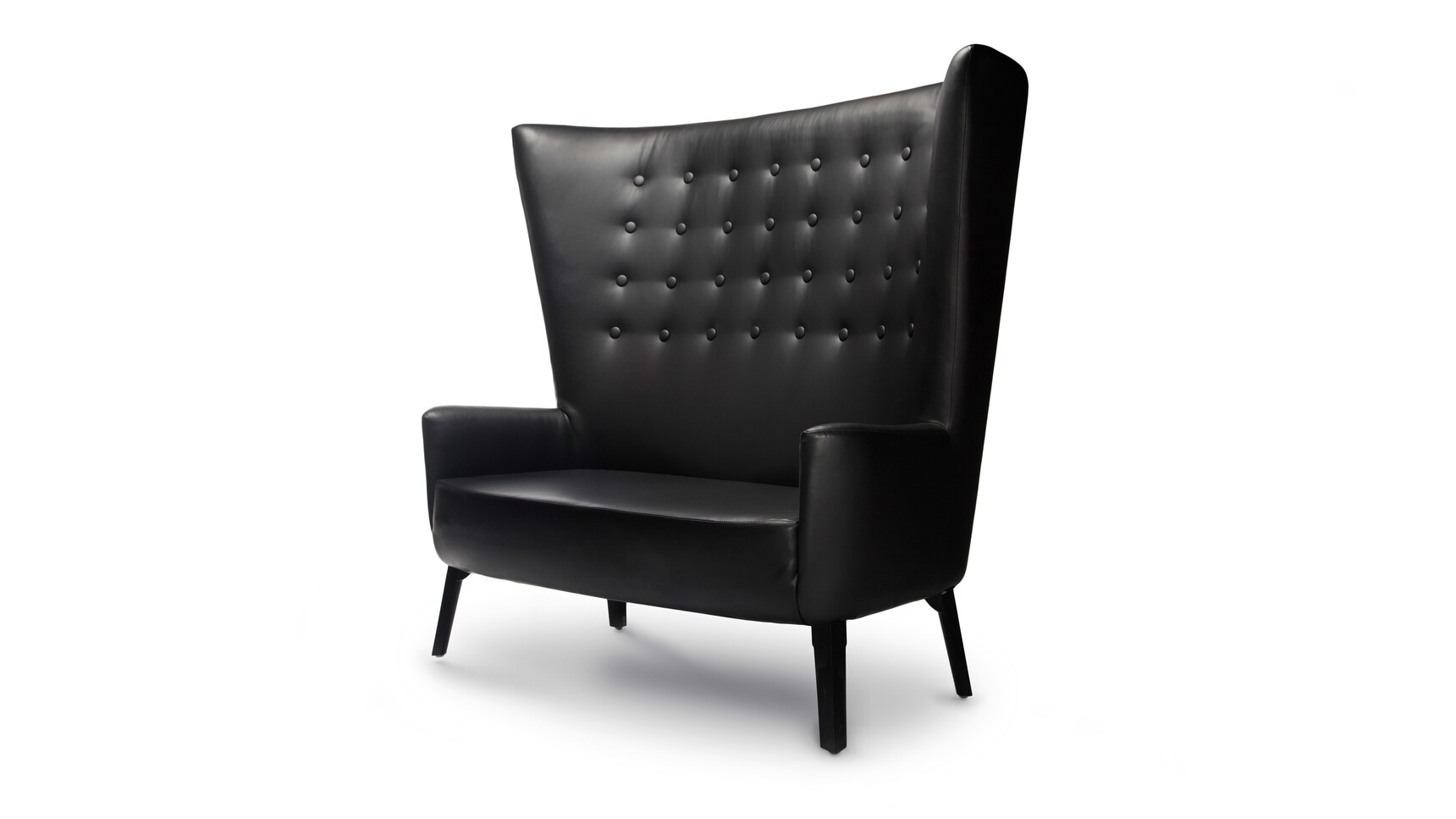 Deadgood LovedUp Lounge Double Chair Black Leather Upholstery Family Image