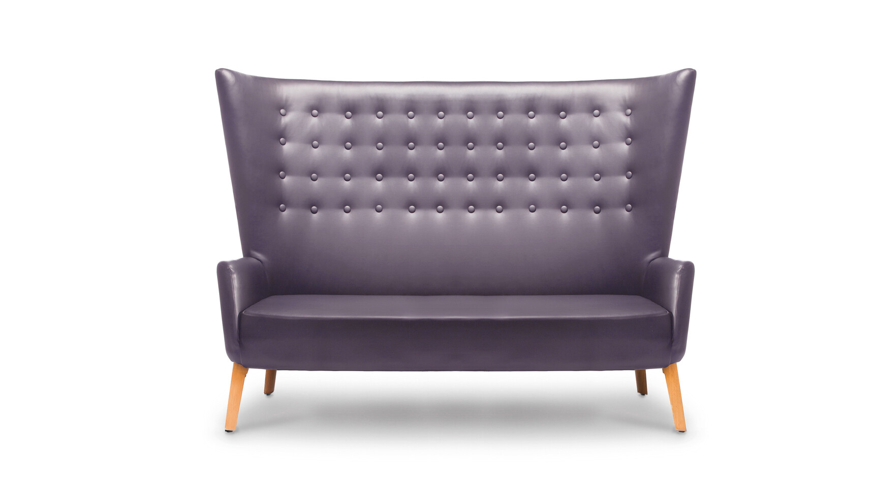 Deadgood Big LovedUp Lounge Chair Purple Leather Upholstery Front Angle Family Image