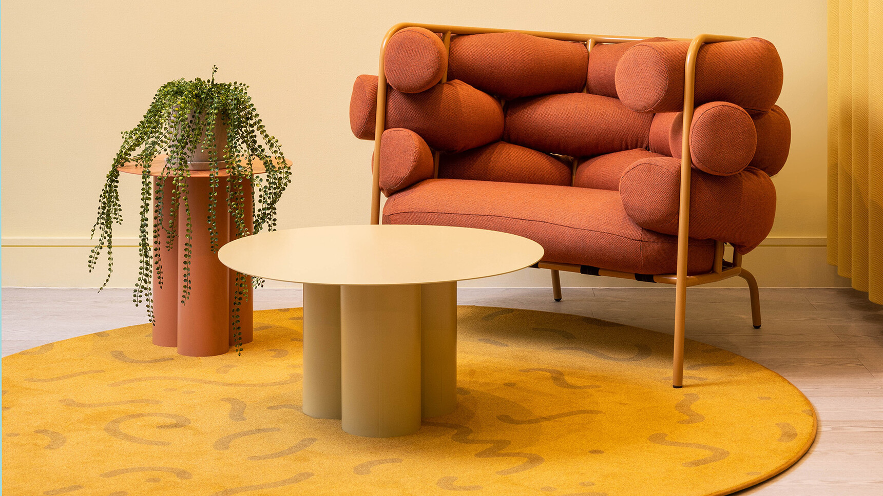Deadgood Noodle Lounge Chair Orange In Situ Image
