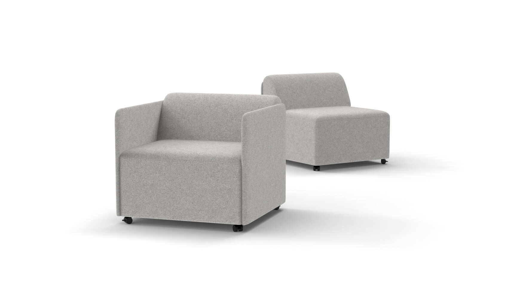 Deadgood ReWork Low Armchair Grey Upholstery With Modular Sofa Grey Upholstery Family Image