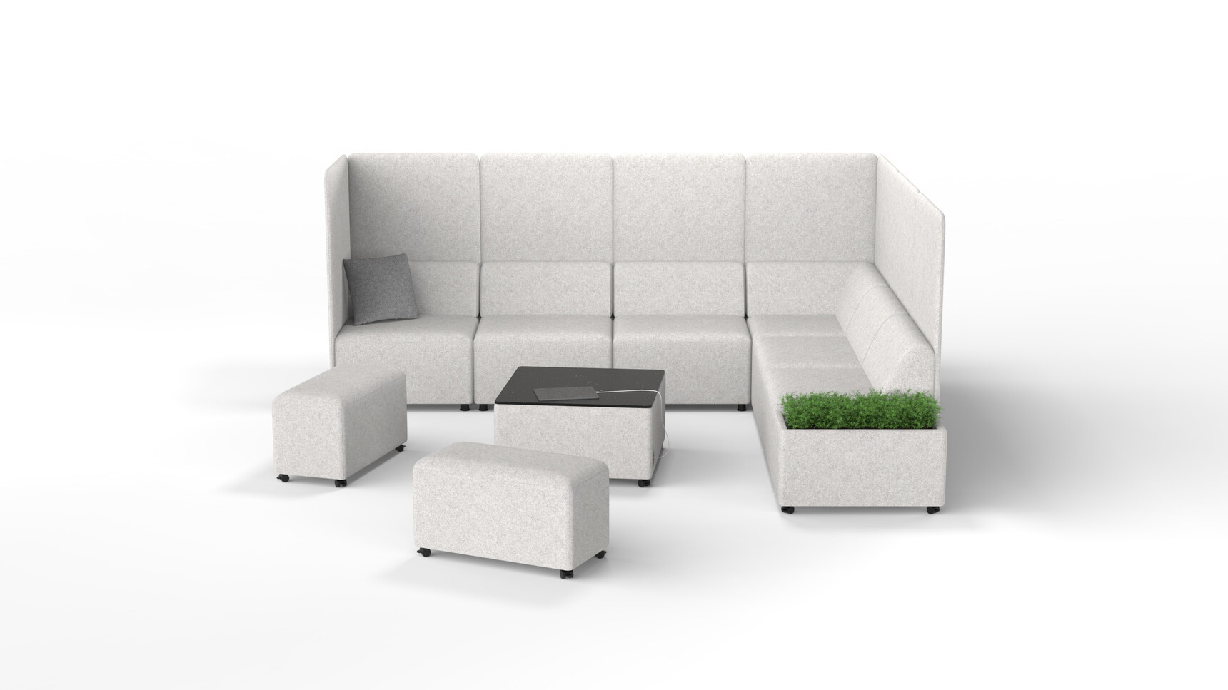 Deadgood ReWork Modular High Back L-Shaped Sofa Grey Upholstery Family Image