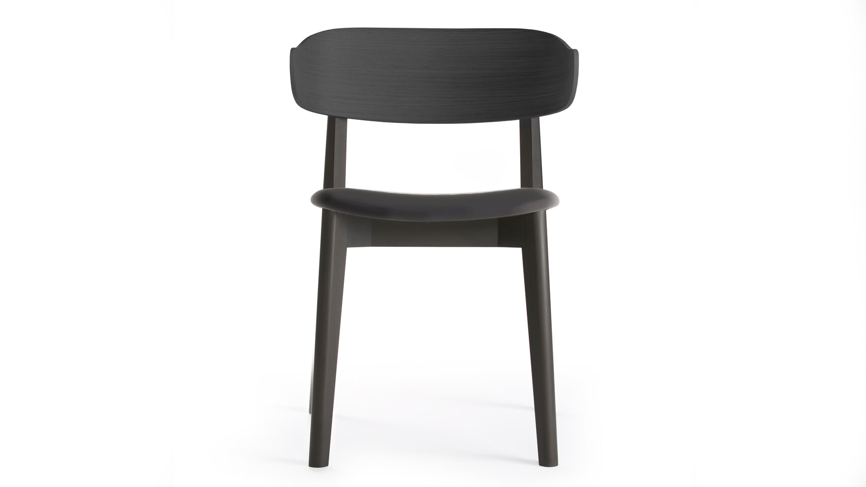 Deadgood Setter Soft Meeting Chair Black Frame Finish Upholstered Seat Front Angle Family Image