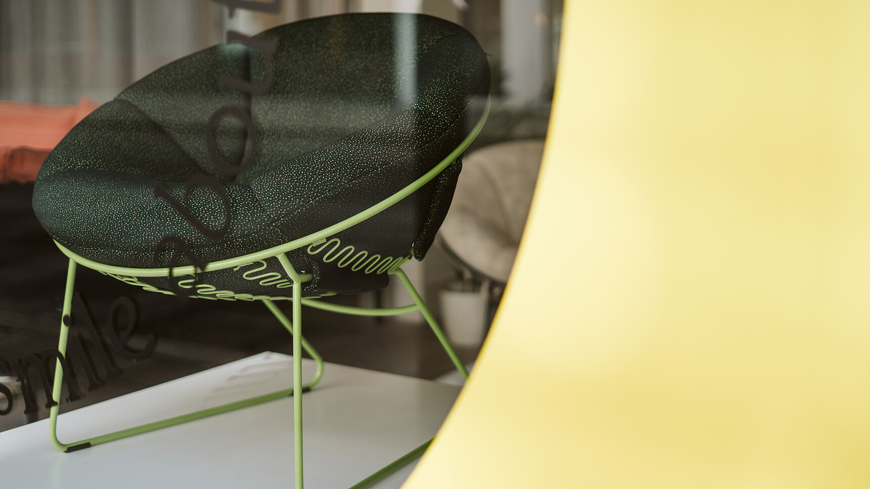 Deadgood Sprung Lounge Chair Green Upholstery Green Frame Finish Family Image