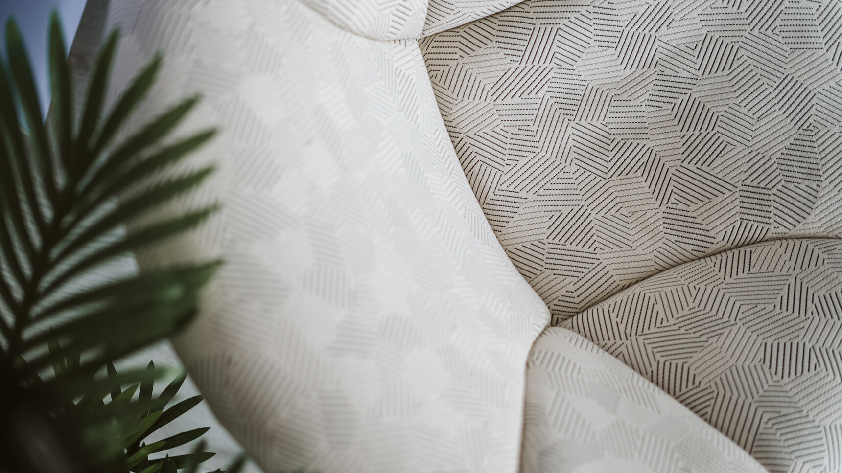 Deadgood Sprung Lounge Chair White Fabric Detail Image