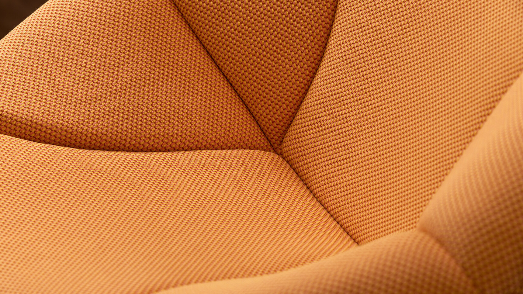 Deadgood Sprung Lounge Chair Orange Fabric Upholstery Detail Image