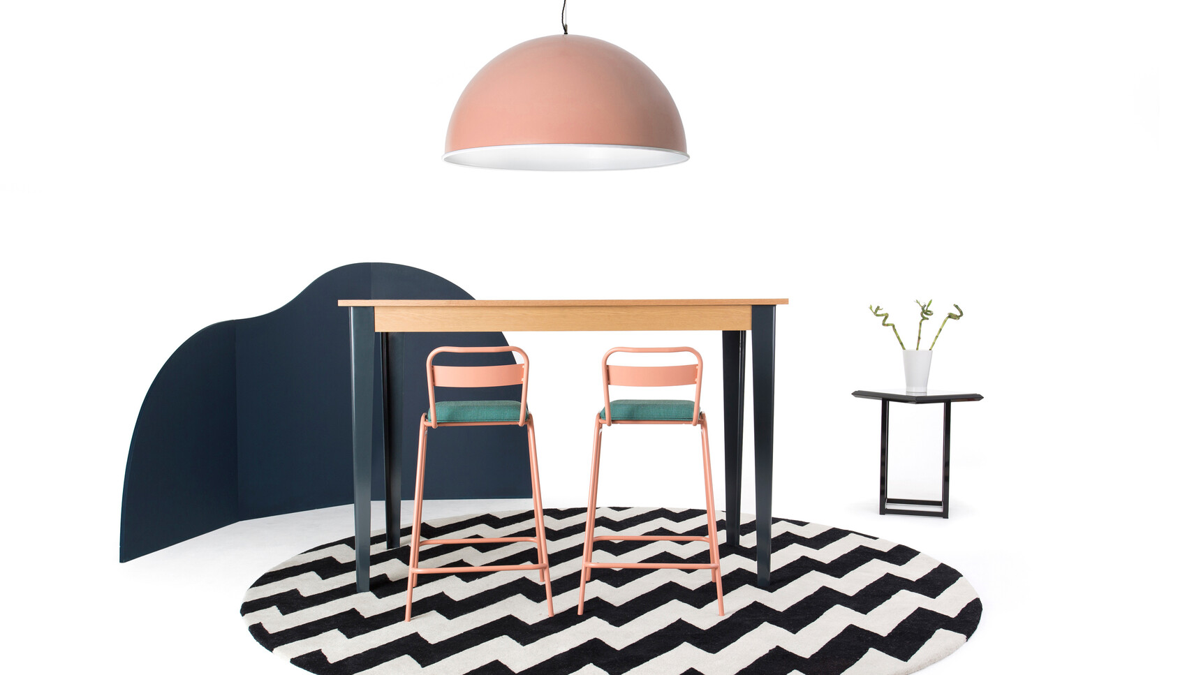 Deadgood Spun Light | Large Beige Red Finish With Stools Family Image