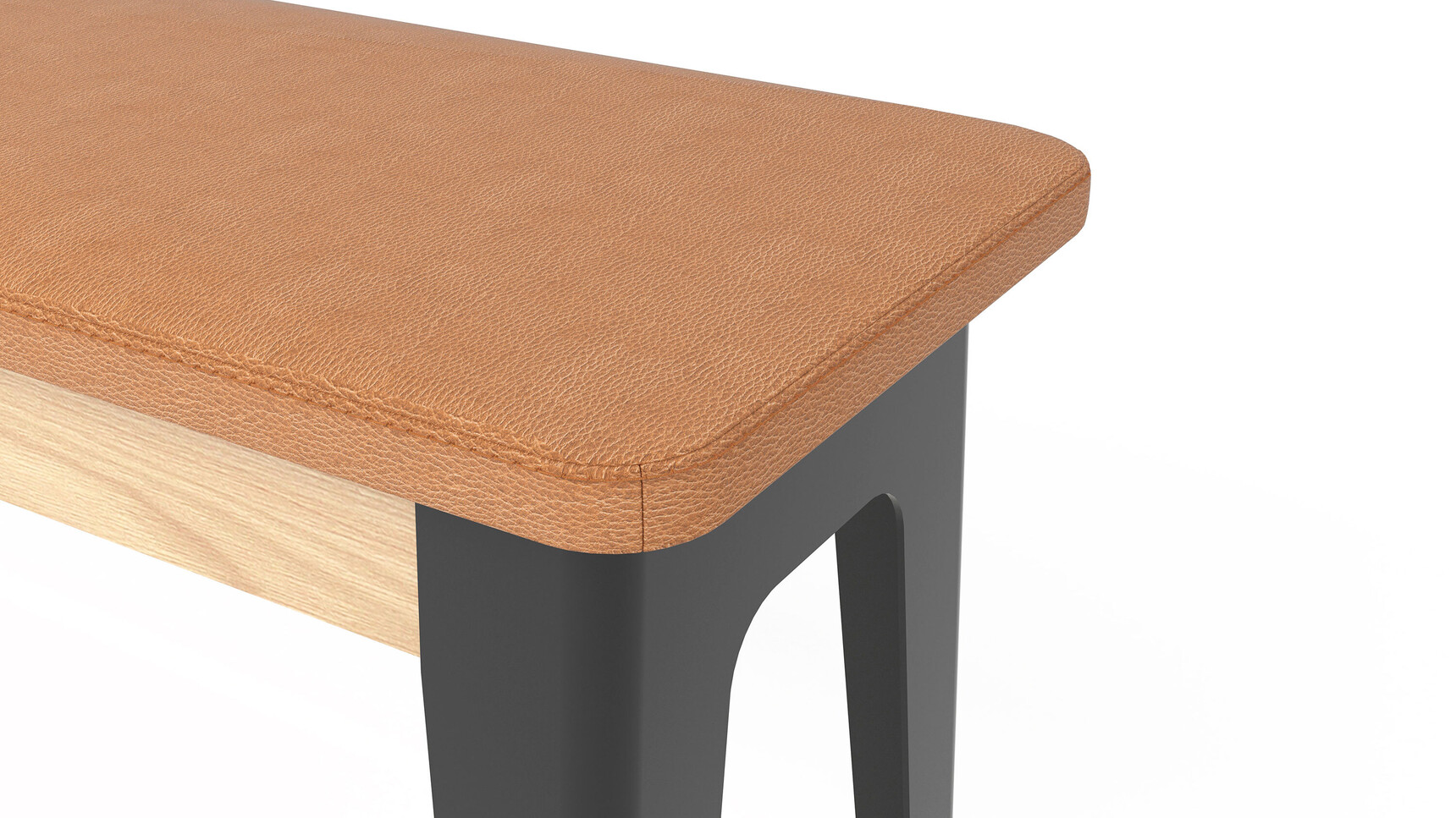 Deadgood Tree Bench | Large Orange Top Black Legs Detail Image