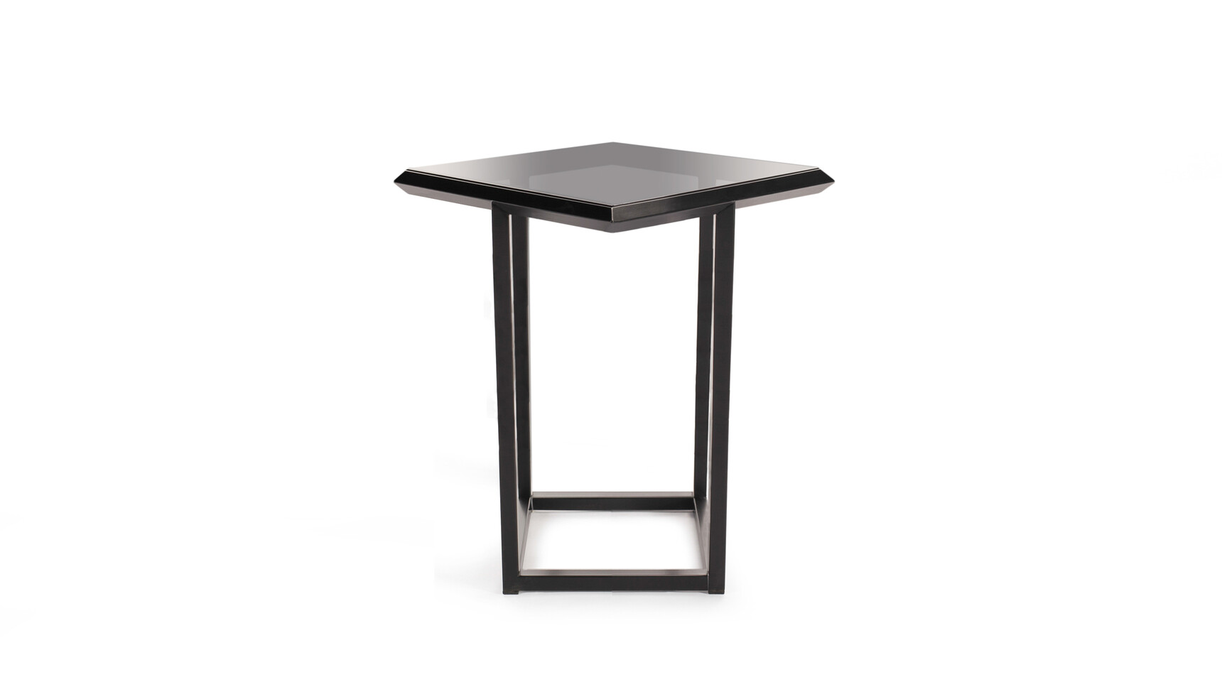 Deadgood Turn Side Table Smoked Glass Black Frame Finish Family Image