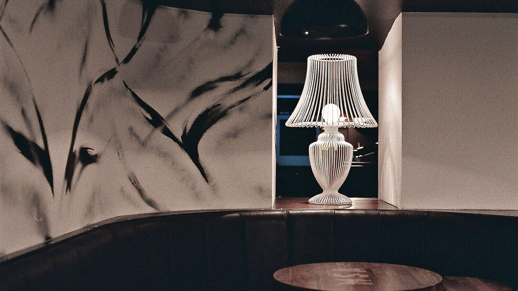 Deadgood Wire Lamp | Medium Signal White Finish In Situ