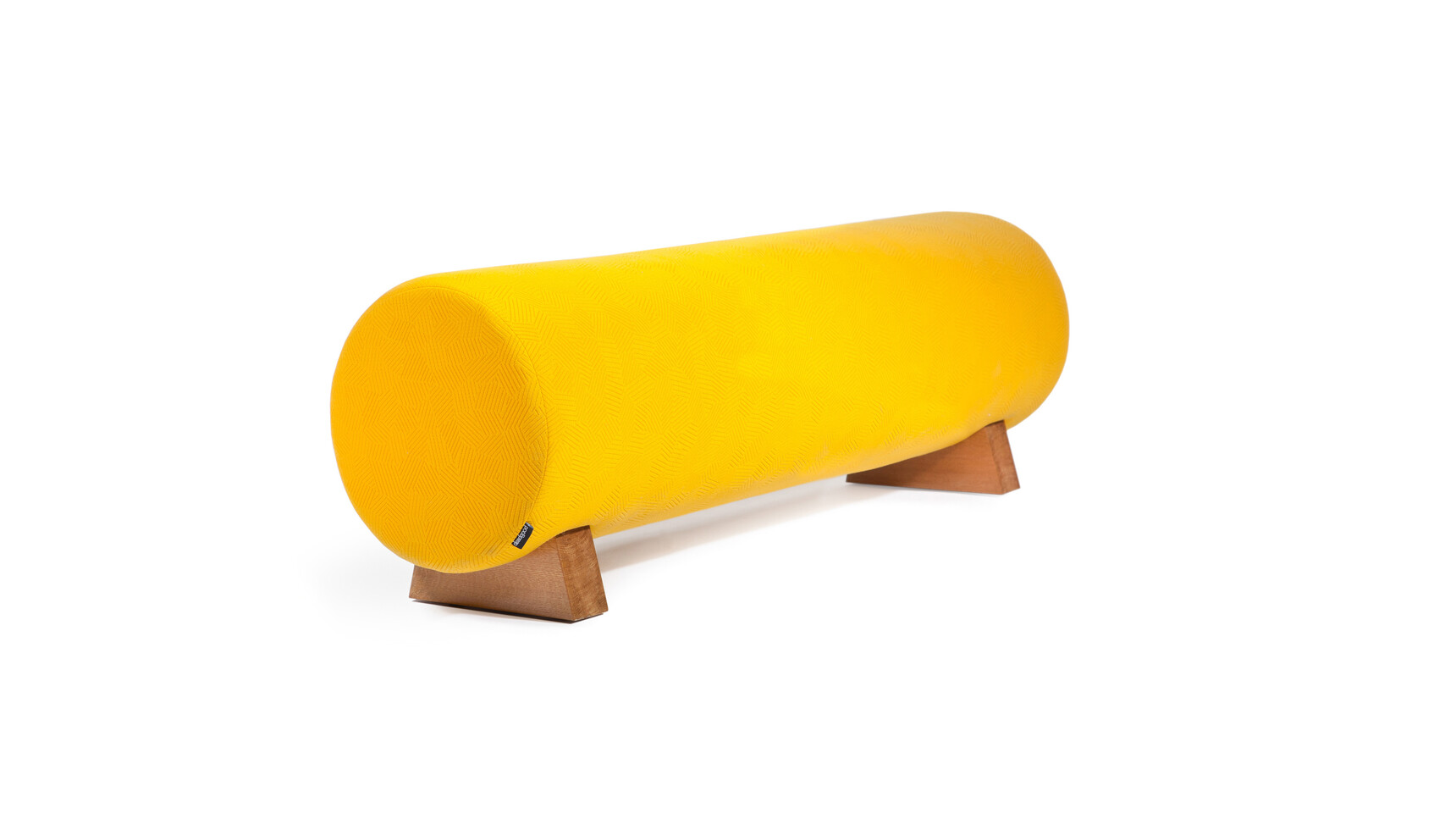 Deadgood Woody Bench | Small Yellow Upholstery Wood Base Family Image