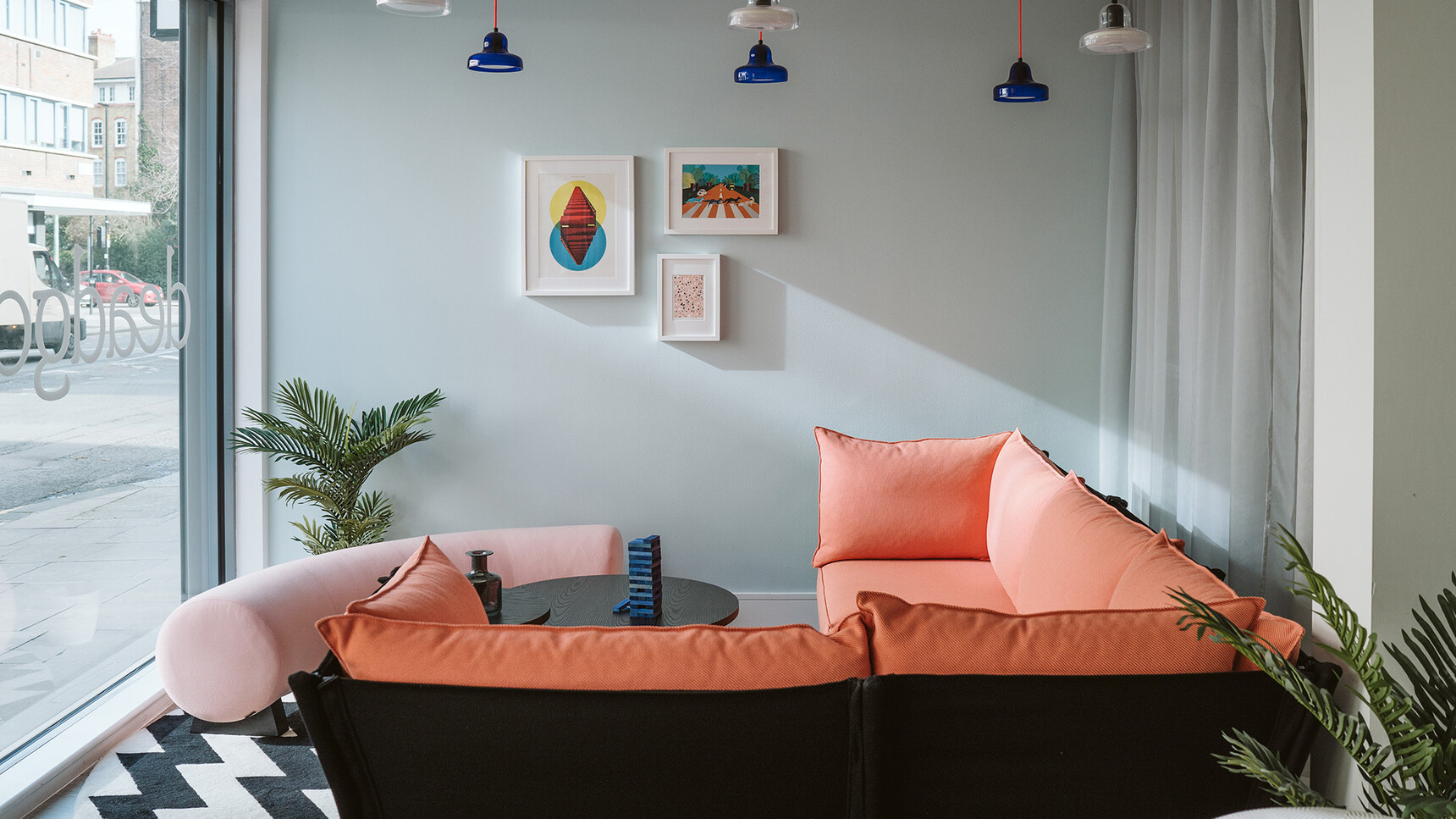 Deadgood Woody Bench | Curve Pink Upholstery In Situ