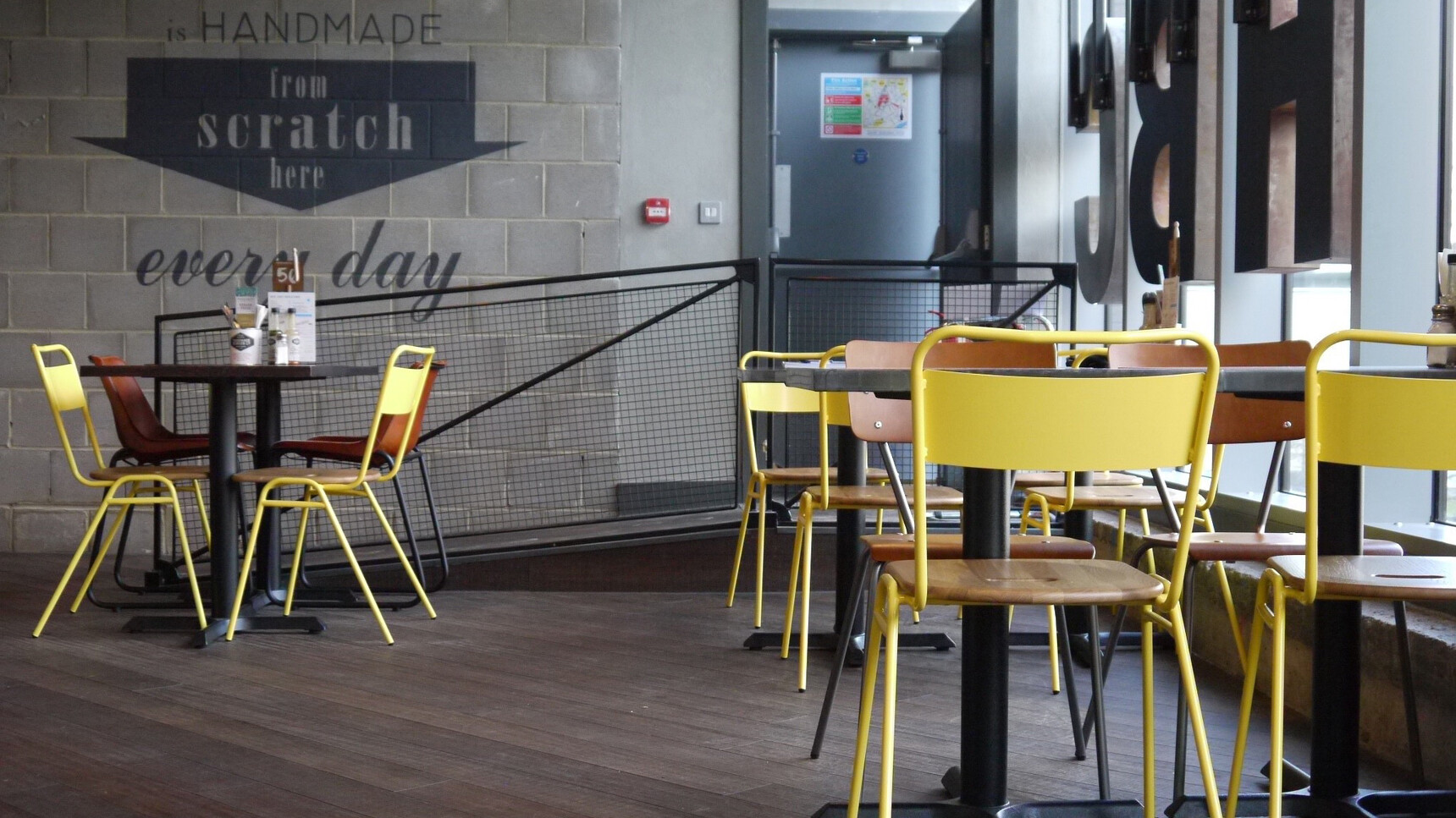 Deadgood Working Chairs Yellow Finish In Cafe Setting