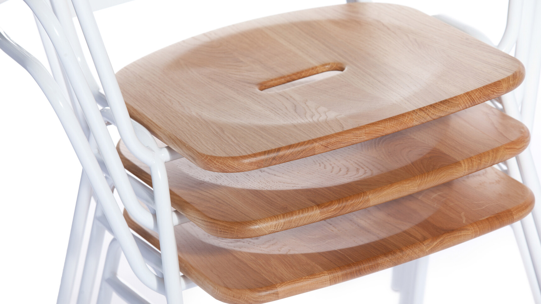 Deadgood Working Chair Stacking White Frame Detail Image