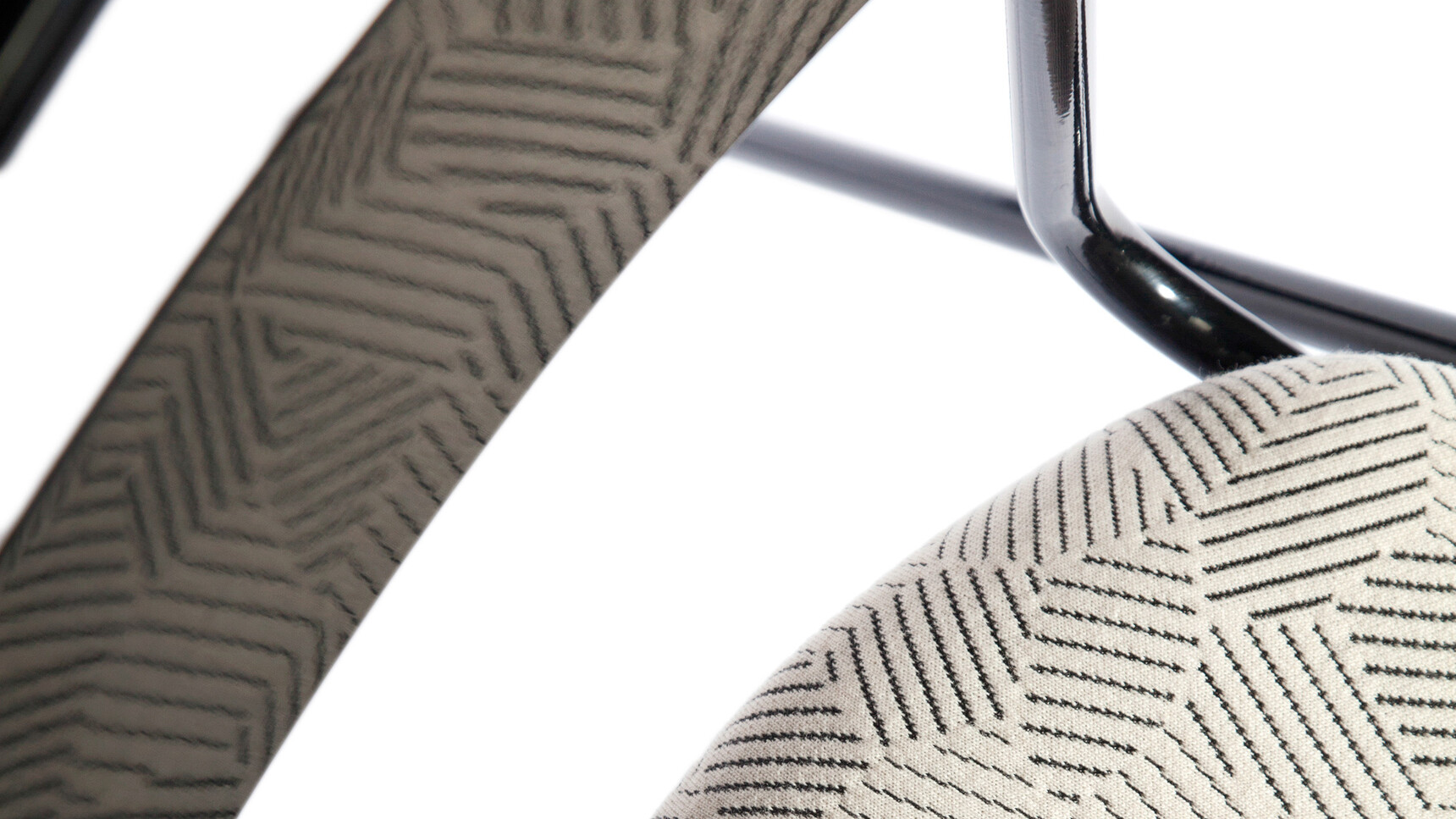 Deadgood Working Chair With Upholstered Seat Black Frame Finish Detail Image Of Seat