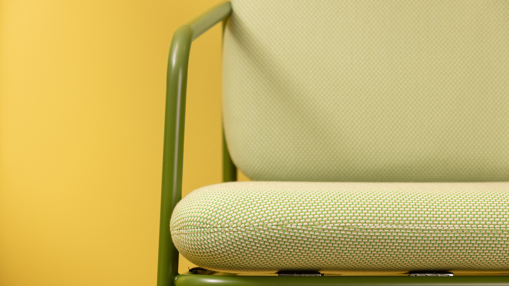 Deadgood Working Lounge Armchair Green Frame Finish Detail Image