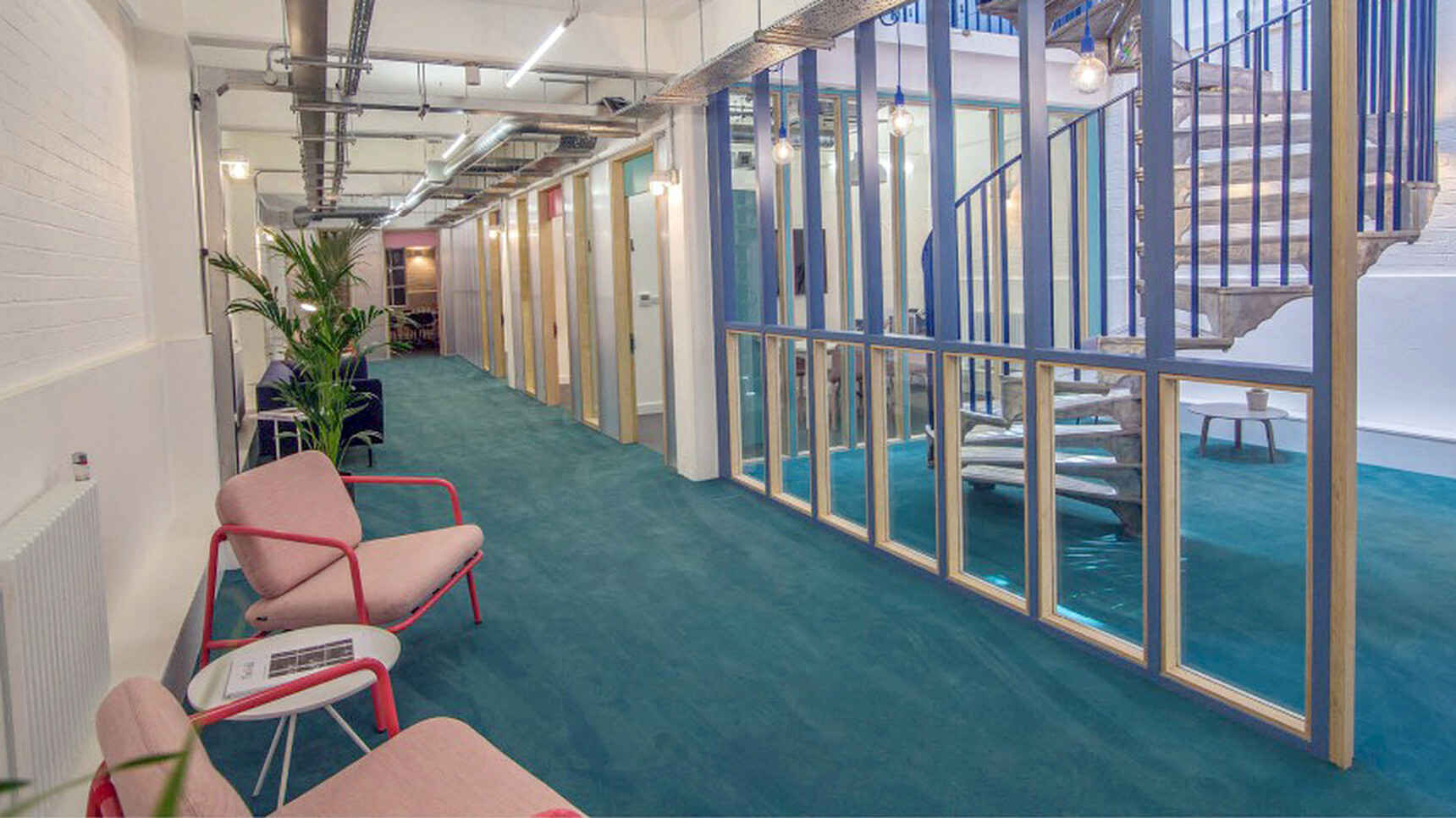 Deadgood Working Lounge Armchairs Red Frame Finish In Office Environment