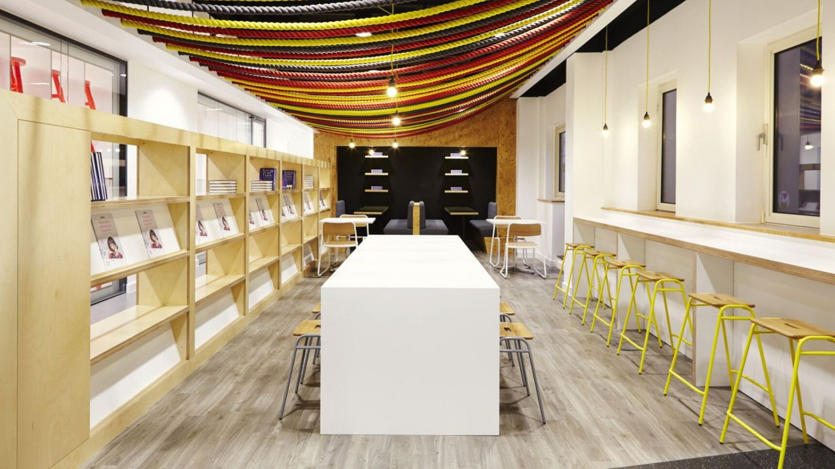 Deadgood Working Stools | Low Oak Seat In Library Setting