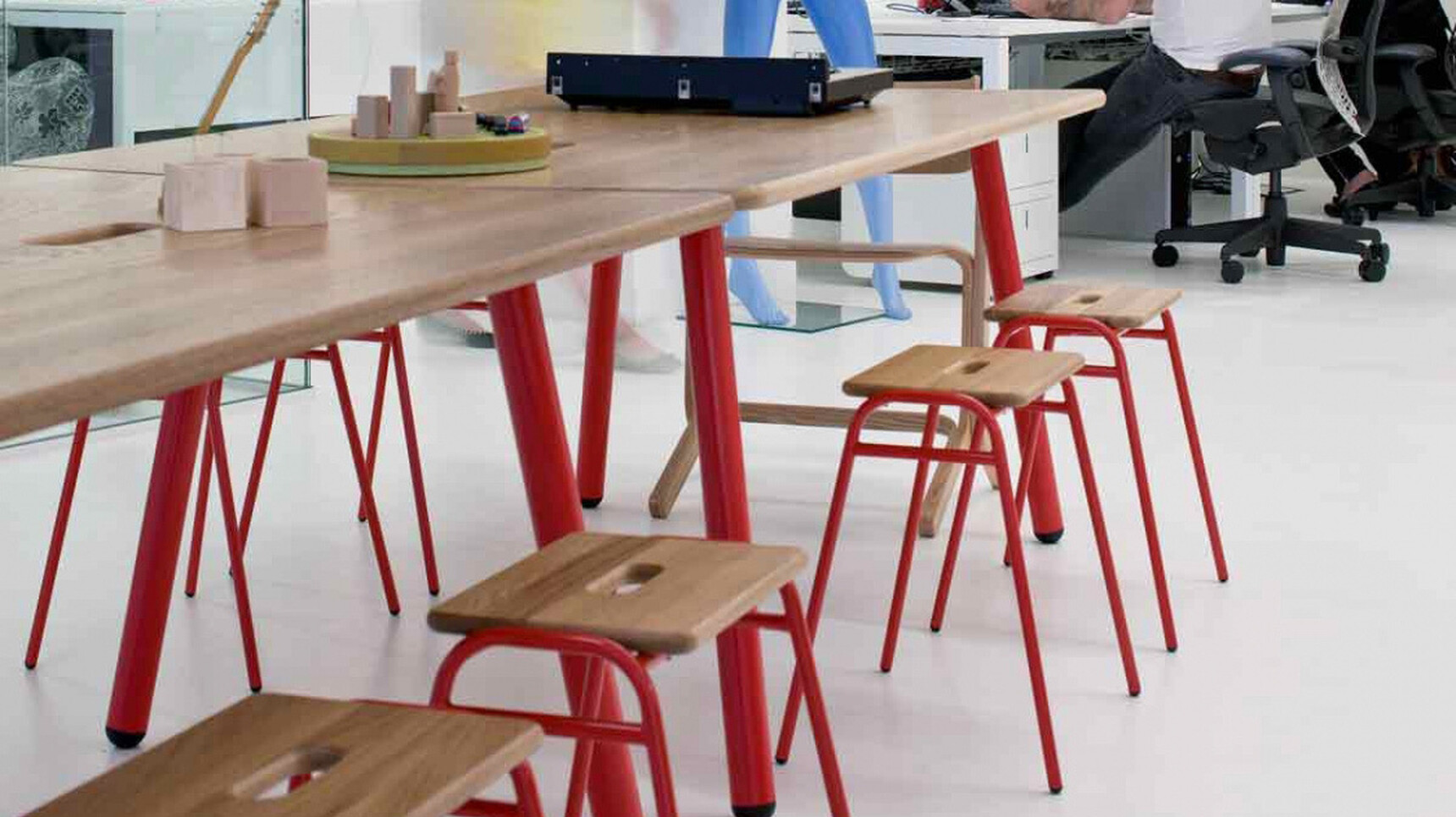 Deadgood Working Stools | Low Red RAL Frame Finish Family Image