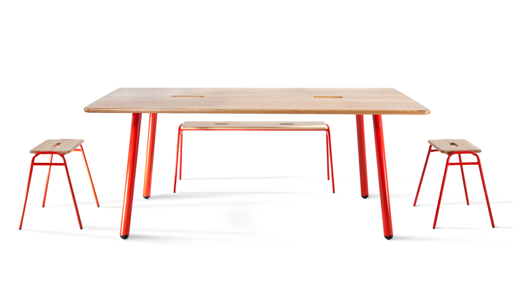 Deadgood Working Table | Large Solid Oak Red Frame Family Image