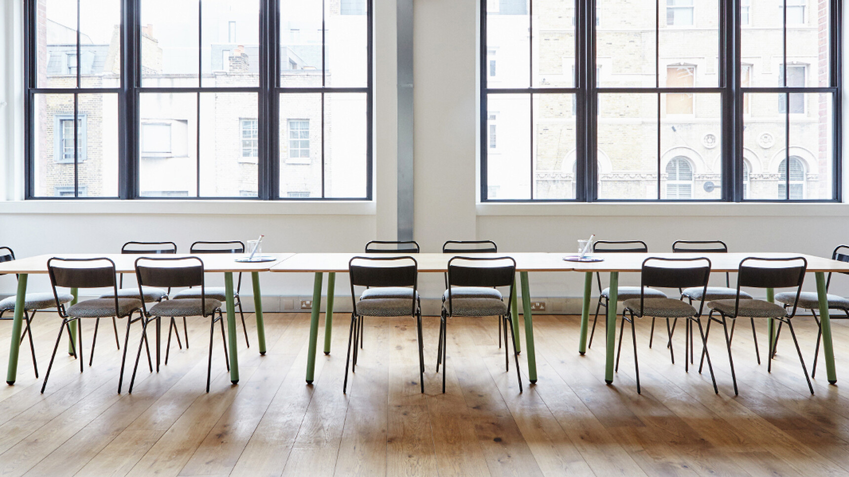 Deadgood Working Tables | XXXL Solid Oak Black Frame In Office Environment